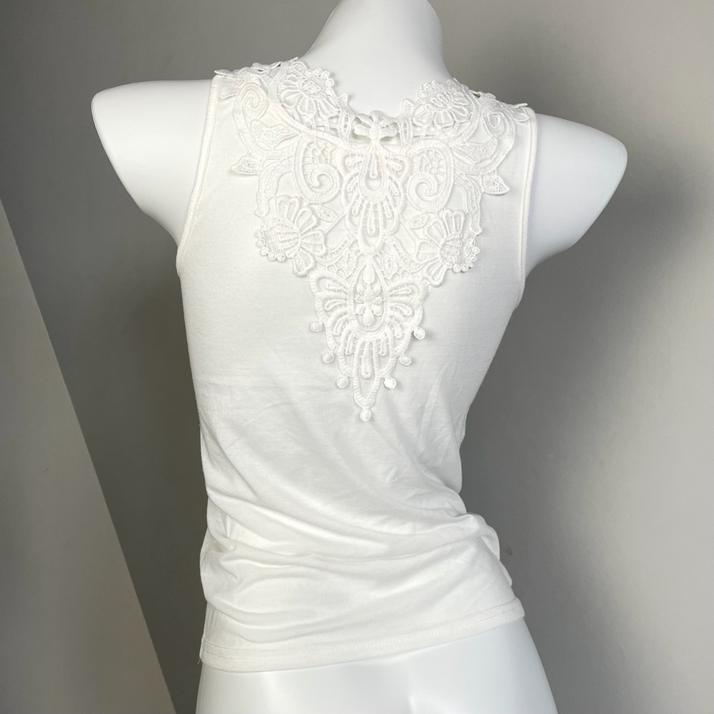 Vintage Y2K White Lace Tank Top